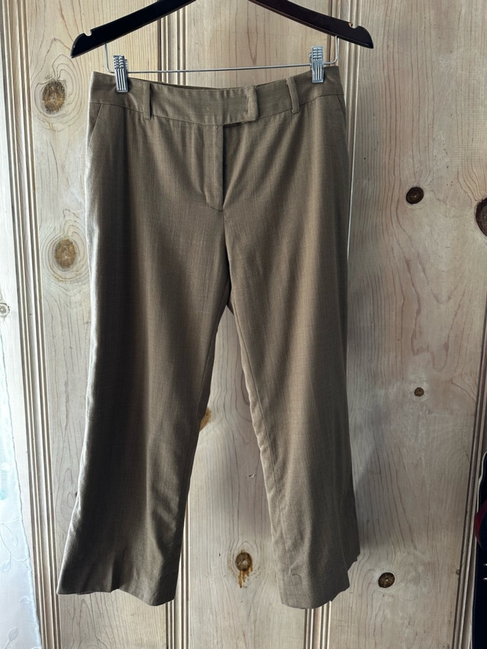 Talbots Heritage Petite Wool Blend Pants 10P Taupe Lined Ankle Career